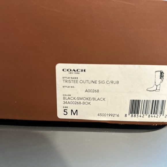 COACH Tristee Logo Lace-Up Rain boots size 5 - Picture 5 of 5